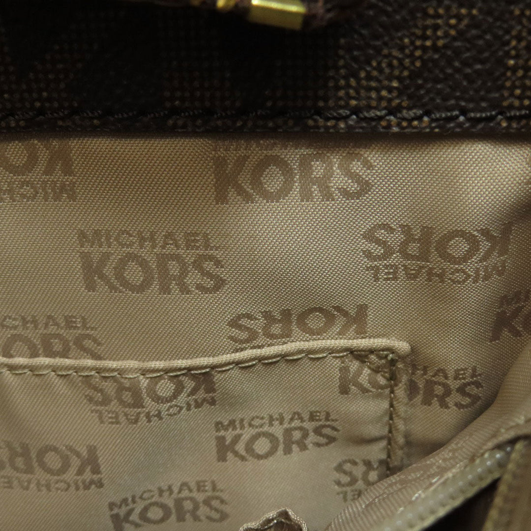 MICHAEL KORS Shoulder Bag PVC Brown MK signature Women Used Authentic