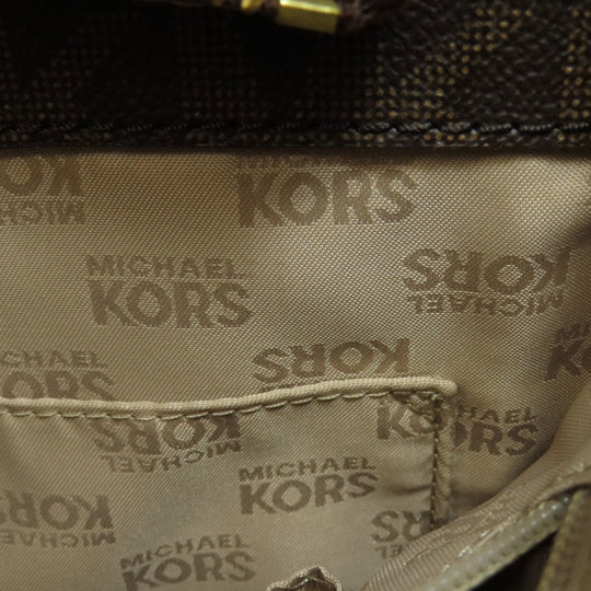 MICHAEL KORS Shoulder Bag PVC Brown MK signature Women Used Authentic