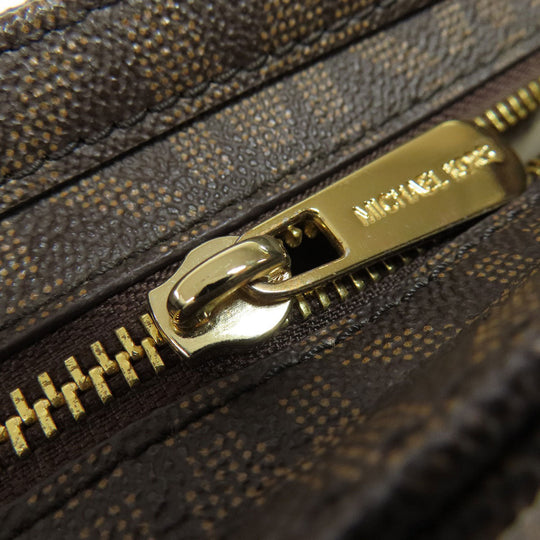 MICHAEL KORS Shoulder Bag PVC Brown MK signature Women Used Authentic