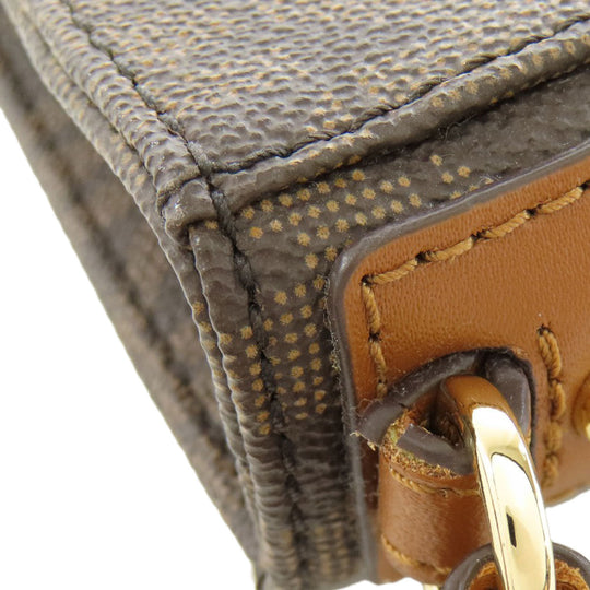 MICHAEL KORS Shoulder Bag PVC Brown MK signature Women Used Authentic