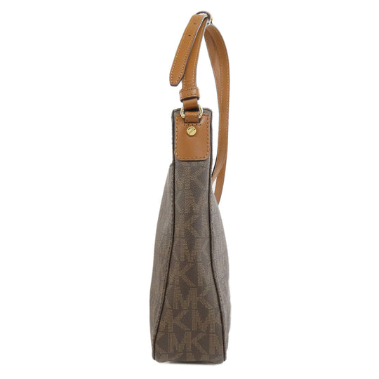 MICHAEL KORS Shoulder Bag PVC Brown MK signature Women Used Authentic