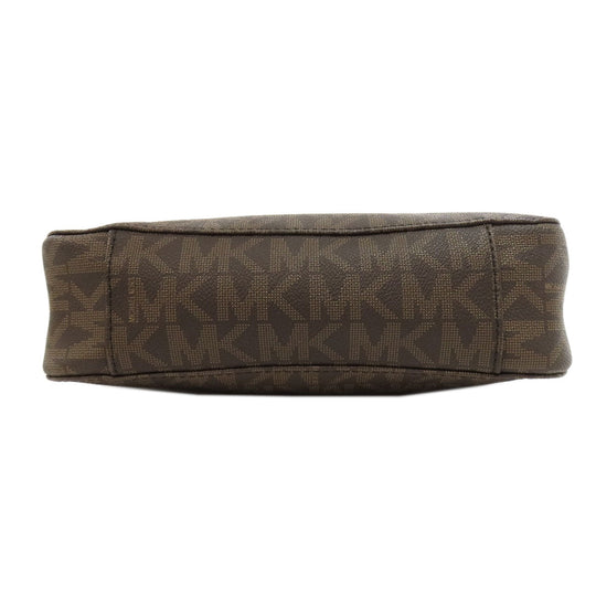 MICHAEL KORS Shoulder Bag PVC Brown MK signature Women Used Authentic