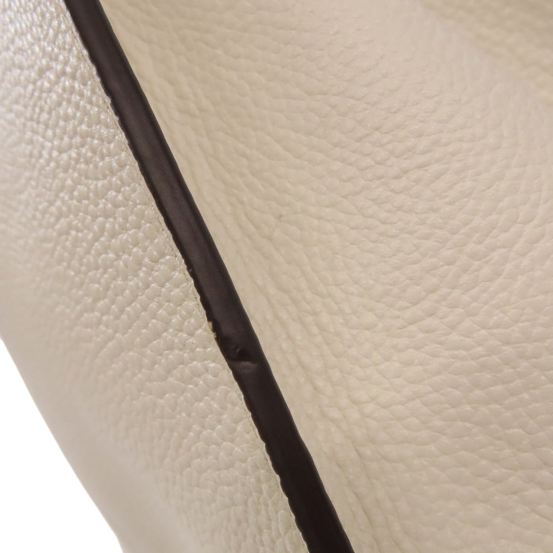 MICHAEL KORS Tote Bag leather white logo Women Used Authentic