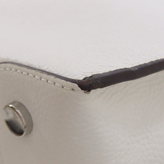 MICHAEL KORS Tote Bag leather white logo Women Used Authentic