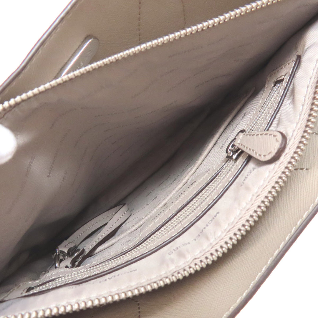 MICHAEL KORS Tote Bag leather white logo Women Used Authentic