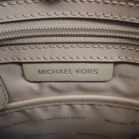 MICHAEL KORS Tote Bag leather white logo Women Used Authentic