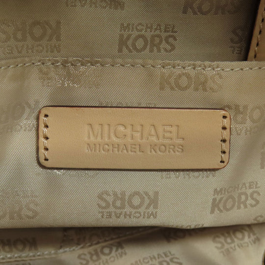 MICHAEL KORS Tote Bag PVC Brown MK signature Women Used Authentic