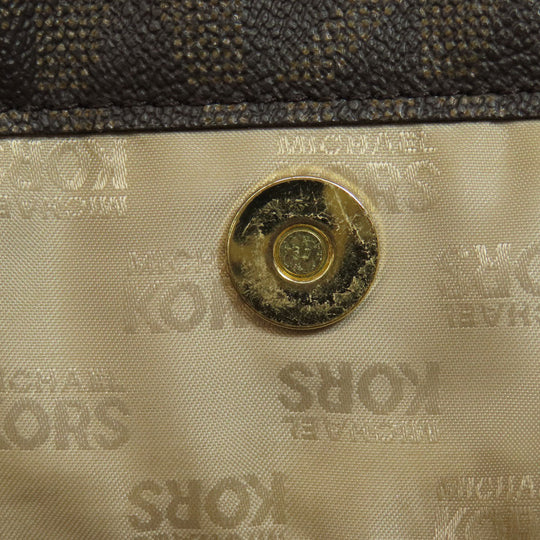 MICHAEL KORS Tote Bag PVC Brown MK signature Women Used Authentic