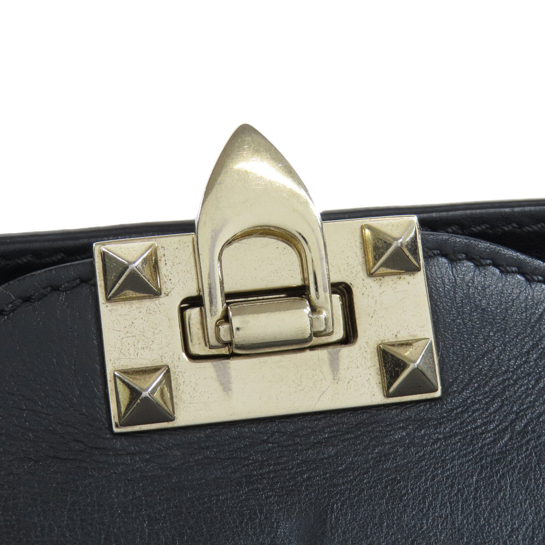 VALENTINO Handbag leather black Studs 2WAY