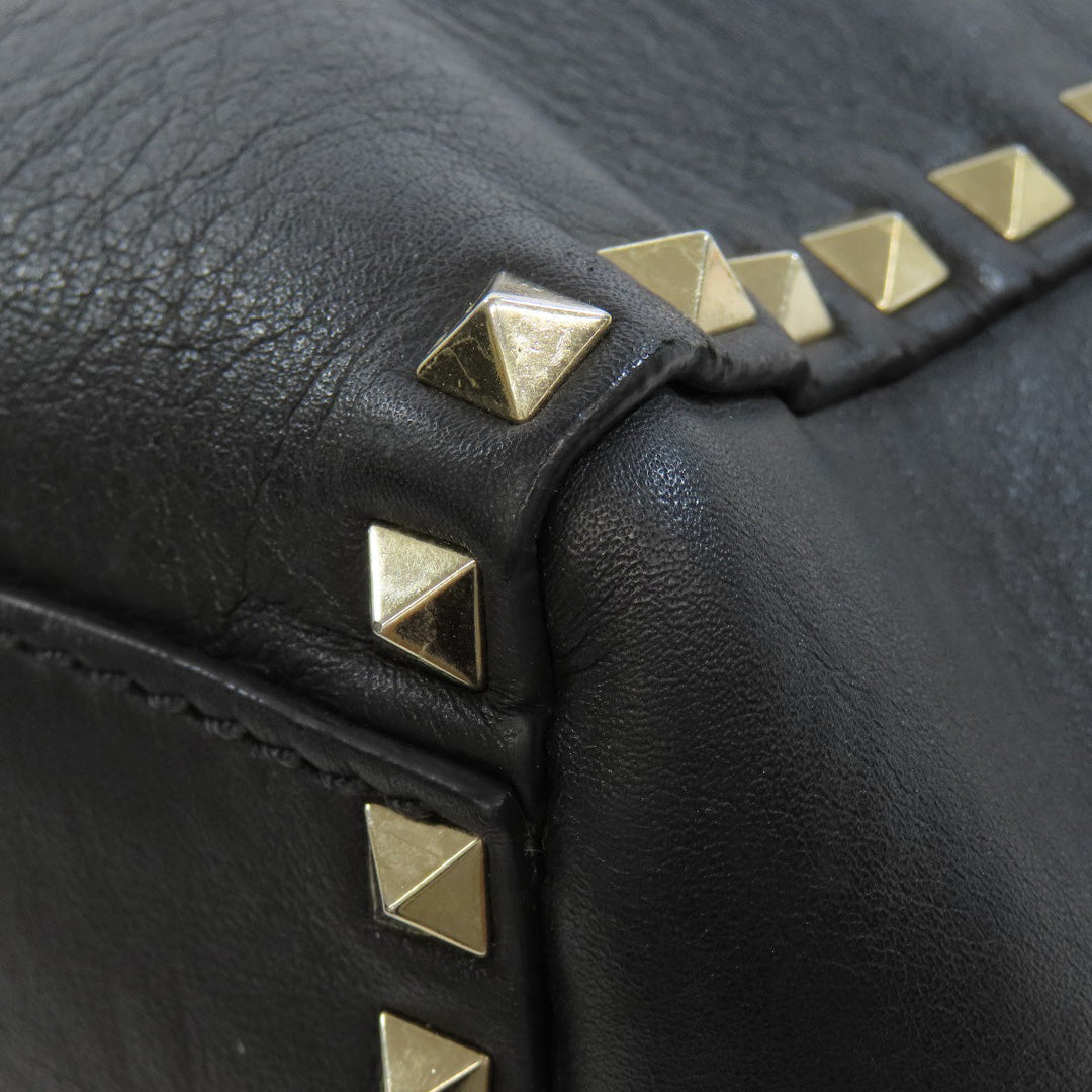 VALENTINO Handbag leather black Studs 2WAY