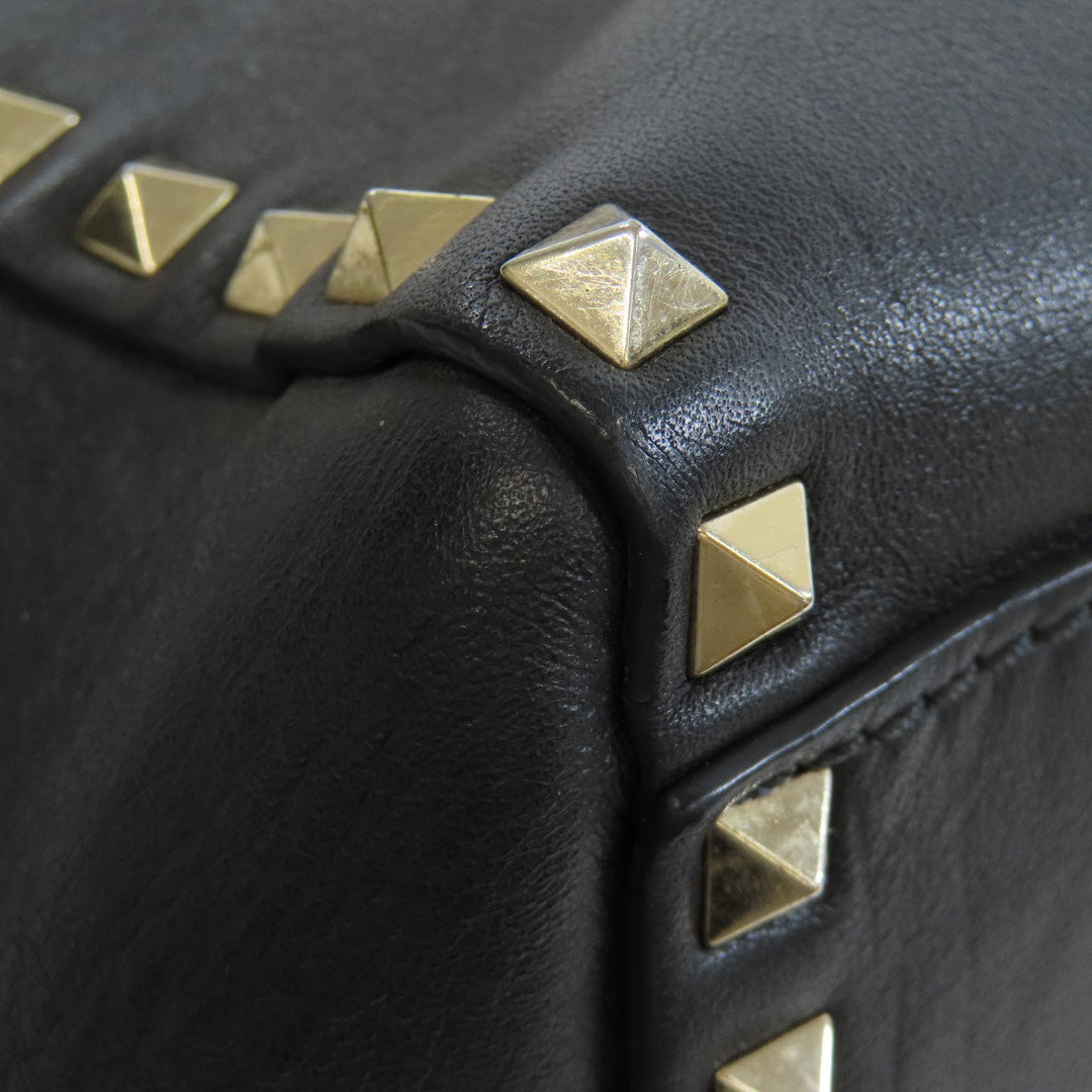 VALENTINO Handbag leather black Studs 2WAY