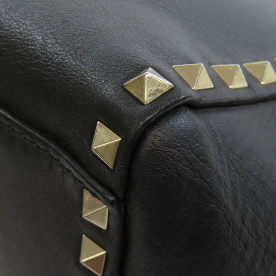 VALENTINO Handbag leather black Studs 2WAY