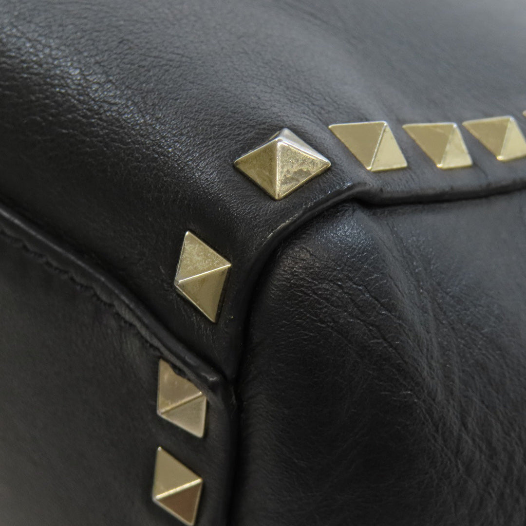 VALENTINO Handbag leather black Studs 2WAY