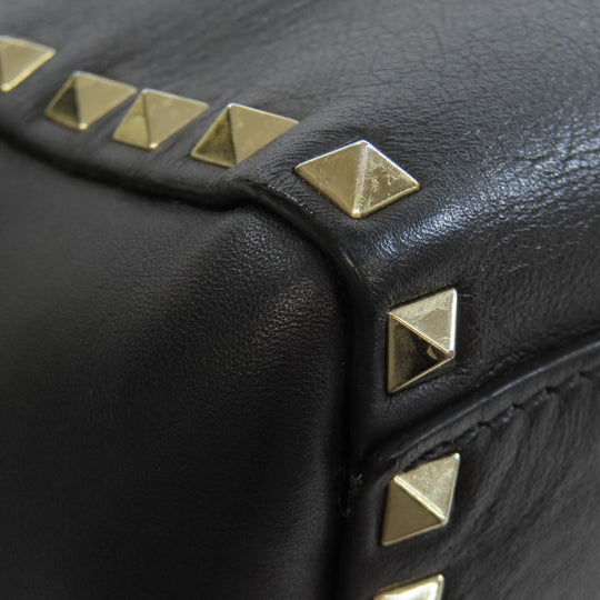 VALENTINO Handbag leather black Studs 2WAY