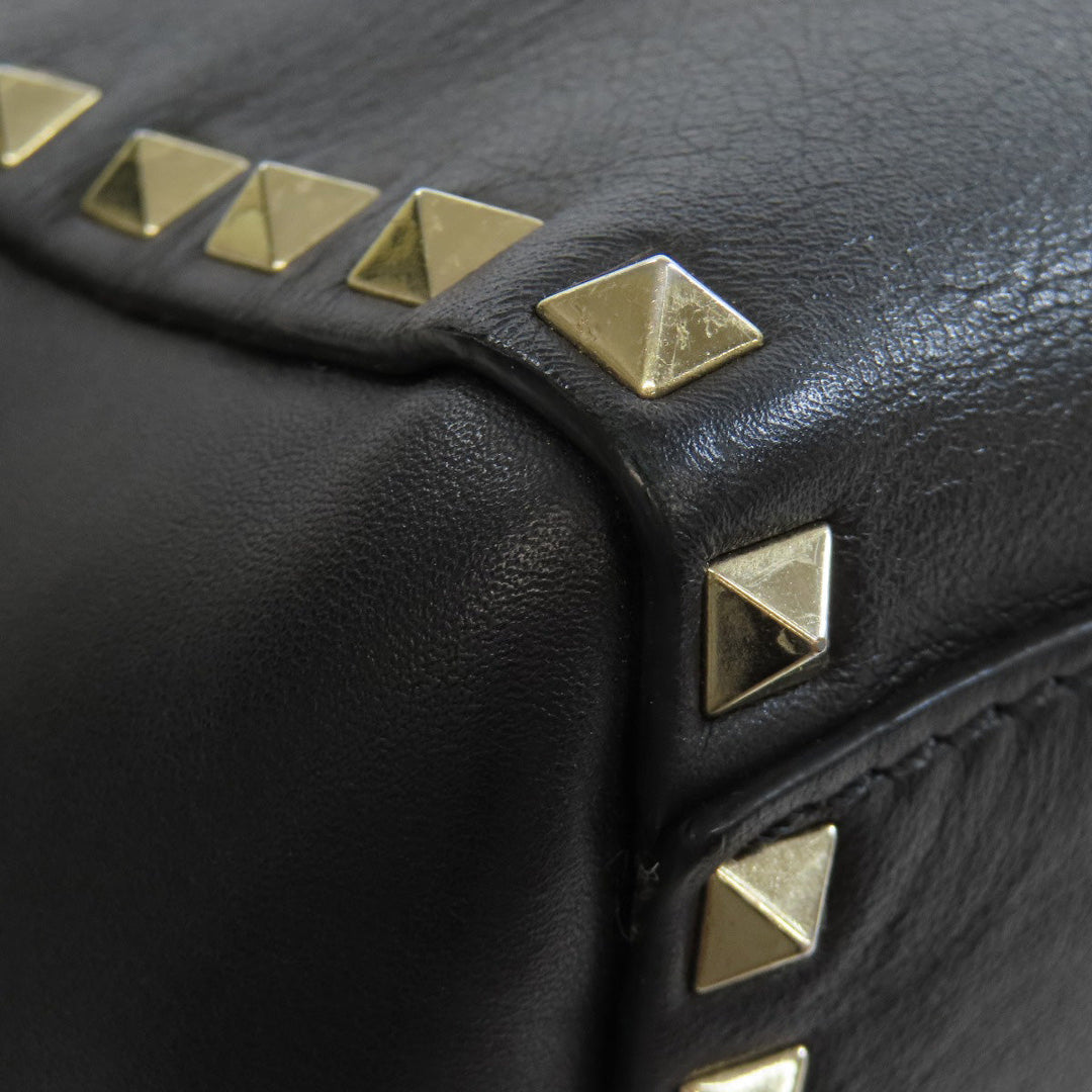 VALENTINO Handbag leather black Studs 2WAY
