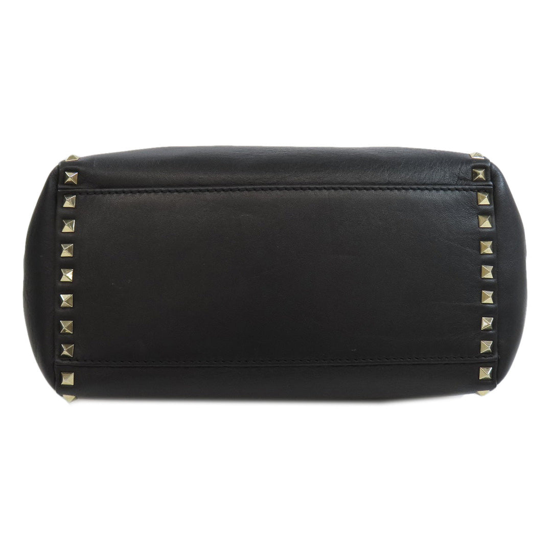 VALENTINO Handbag leather black Studs 2WAY