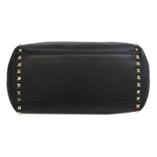 VALENTINO Handbag leather black Studs 2WAY