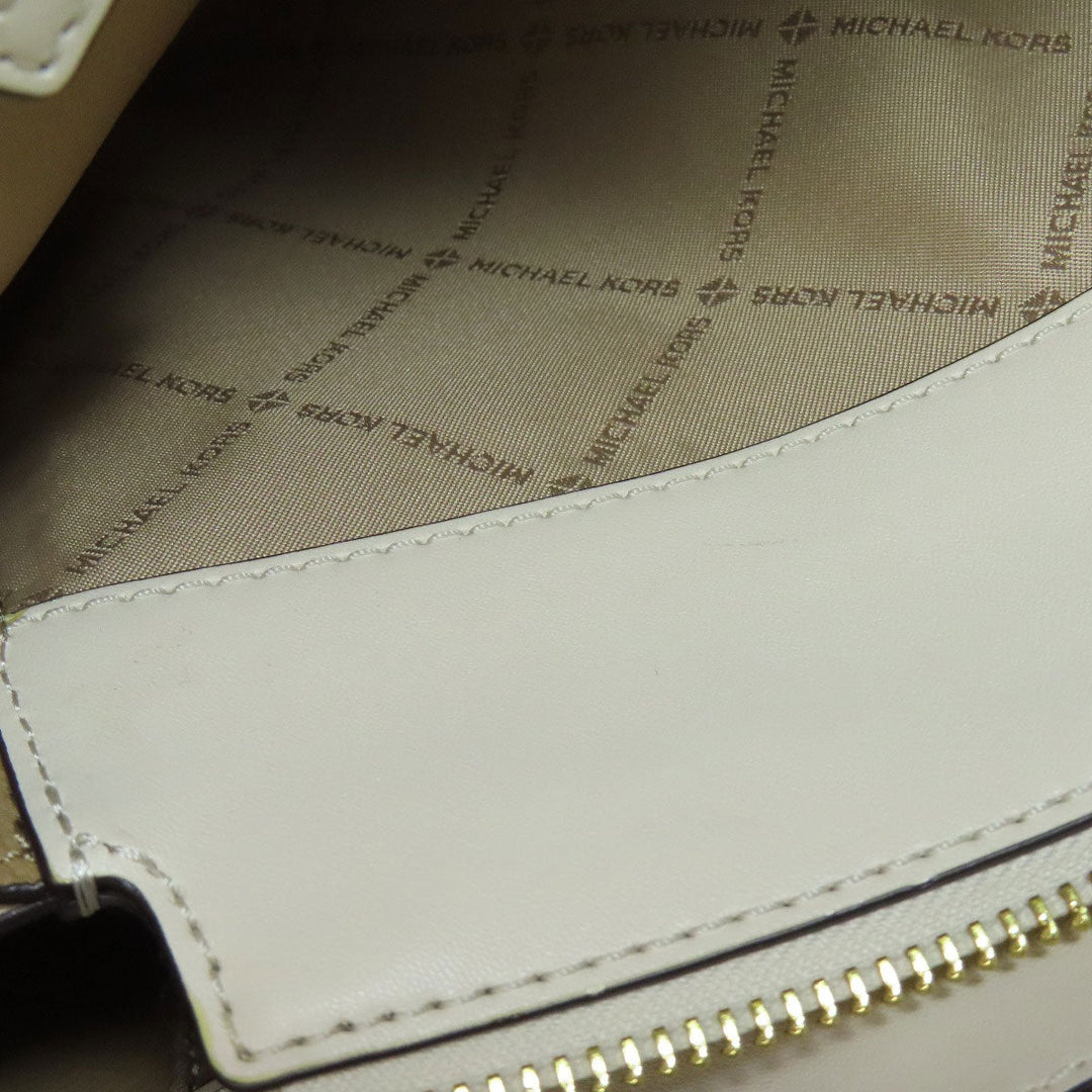 MICHAEL KORS Handbag leather white logo 2WAY Women Used Authentic