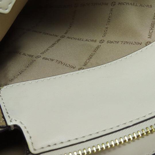 MICHAEL KORS Handbag leather white logo 2WAY Women Used Authentic