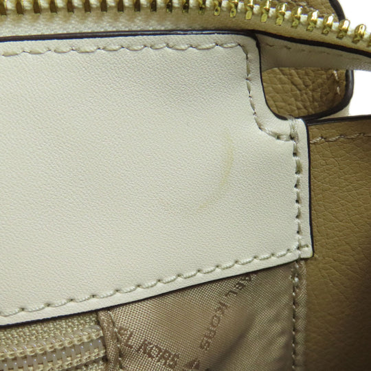 MICHAEL KORS Handbag leather white logo 2WAY Women Used Authentic