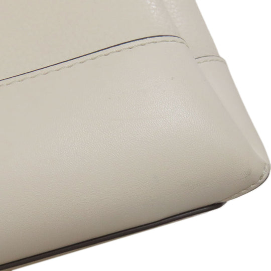 MICHAEL KORS Handbag leather white logo 2WAY Women Used Authentic