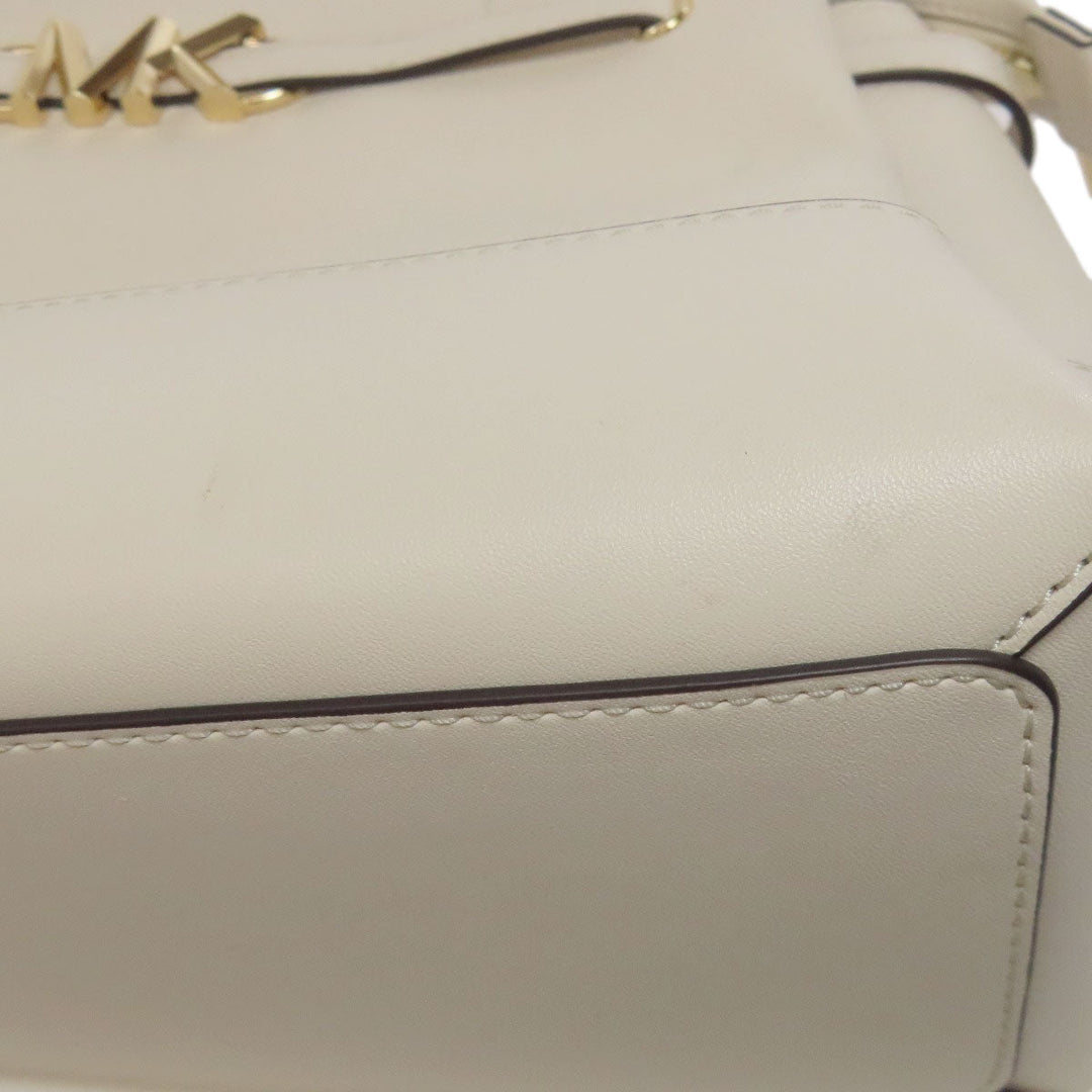 MICHAEL KORS Handbag leather white logo 2WAY Women Used Authentic