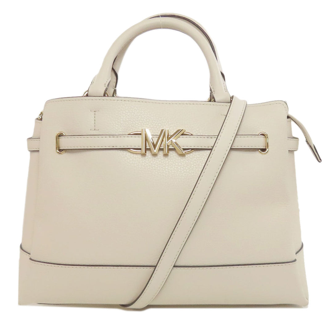 MICHAEL KORS Handbag leather white logo 2WAY Women Used Authentic