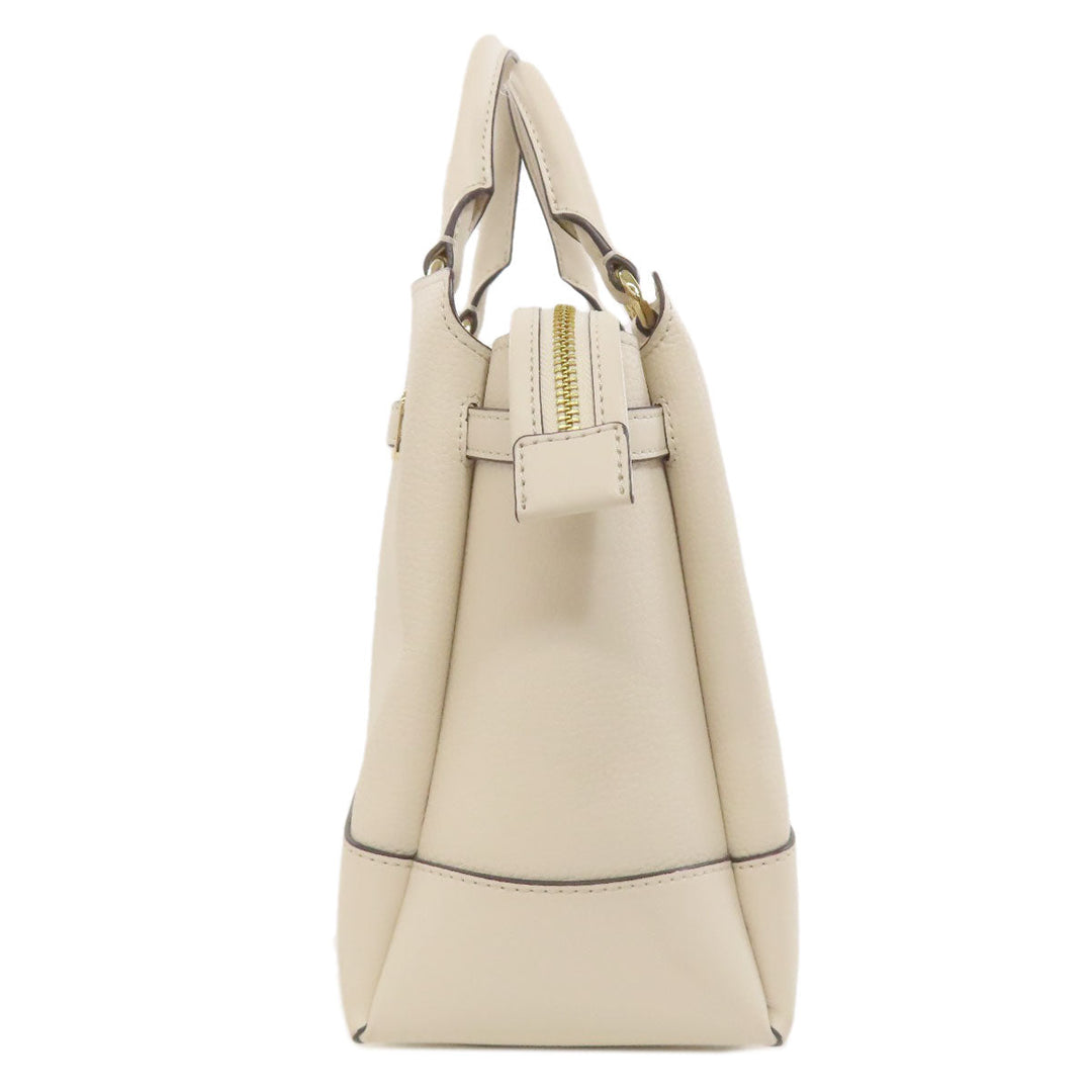 MICHAEL KORS Handbag leather white logo 2WAY Women Used Authentic