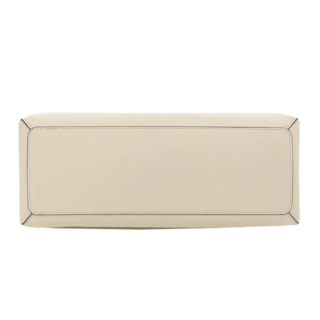 MICHAEL KORS Handbag leather white logo 2WAY Women Used Authentic