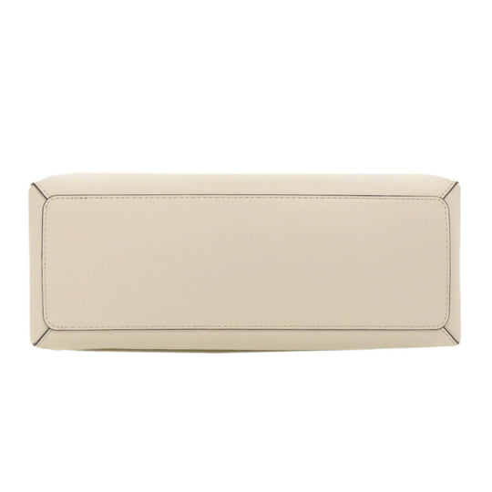 MICHAEL KORS Handbag leather white logo 2WAY Women Used Authentic