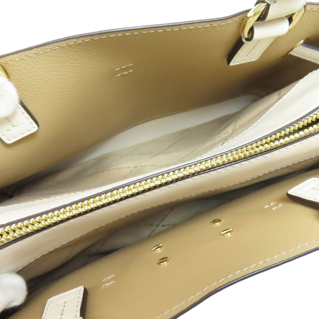 MICHAEL KORS Handbag leather white logo 2WAY Women Used Authentic