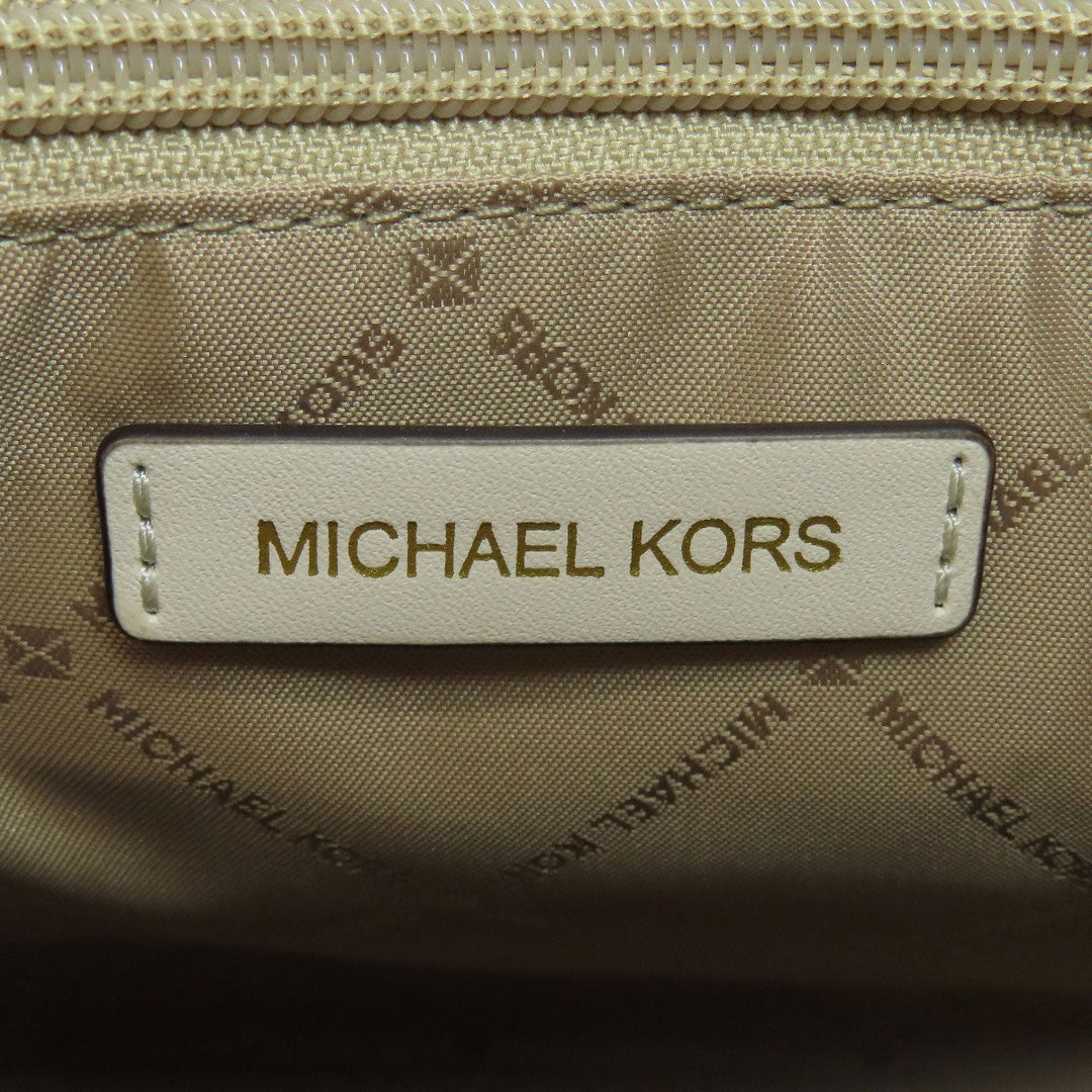 MICHAEL KORS Handbag leather white logo 2WAY Women Used Authentic