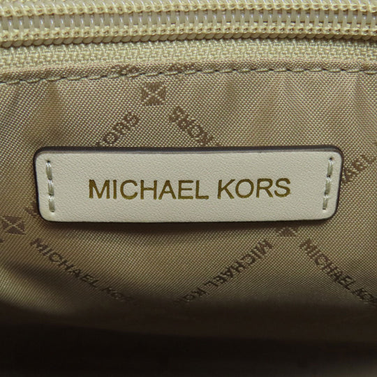 MICHAEL KORS Handbag leather white logo 2WAY Women Used Authentic