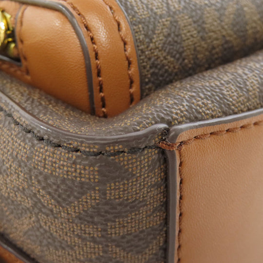 MICHAEL KORS Backpack PVC Brown MK Signature 3WAY Women Used Authentic