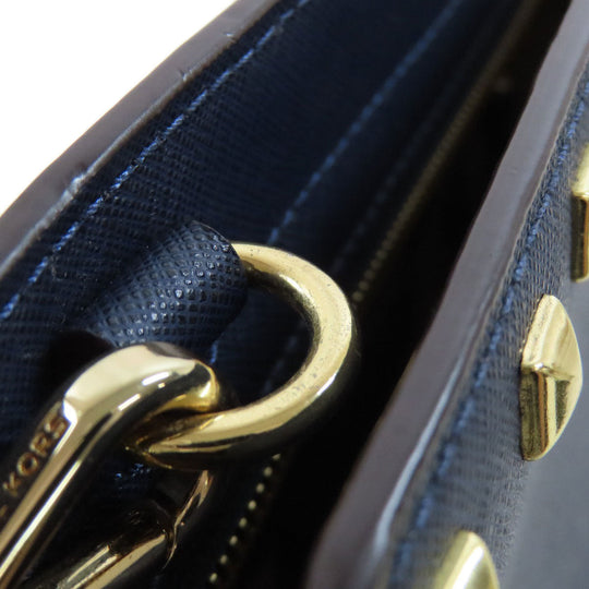 MICHAEL KORS Shoulder Bag PVC Navy Studs Women Used Authentic