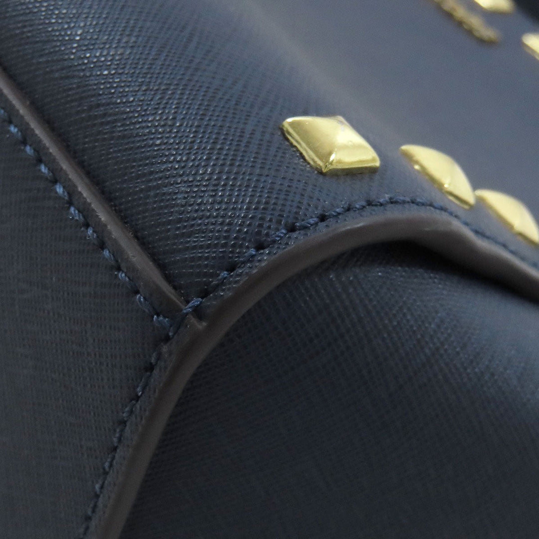 MICHAEL KORS Shoulder Bag PVC Navy Studs Women Used Authentic