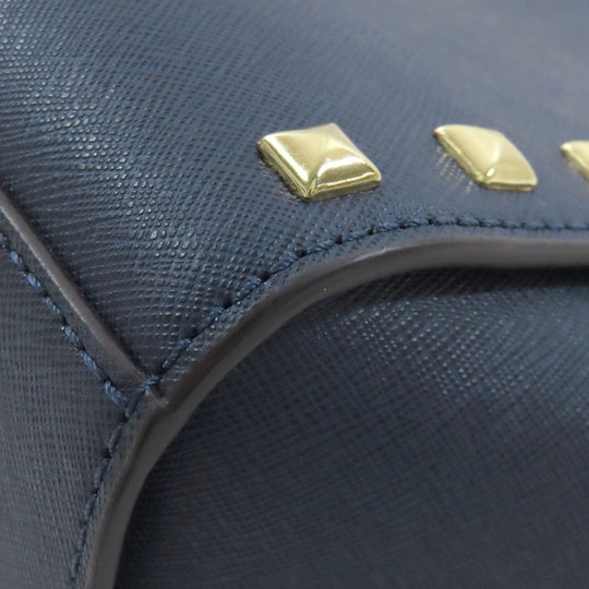 MICHAEL KORS Shoulder Bag PVC Navy Studs Women Used Authentic