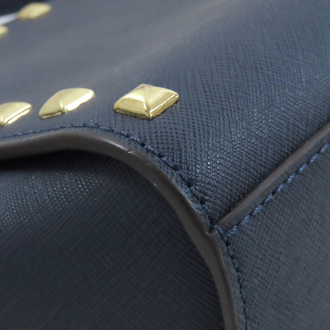 MICHAEL KORS Shoulder Bag PVC Navy Studs Women Used Authentic