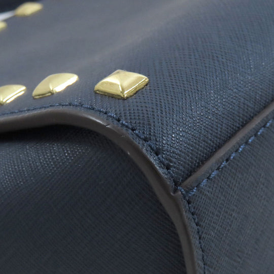 MICHAEL KORS Shoulder Bag PVC Navy Studs Women Used Authentic