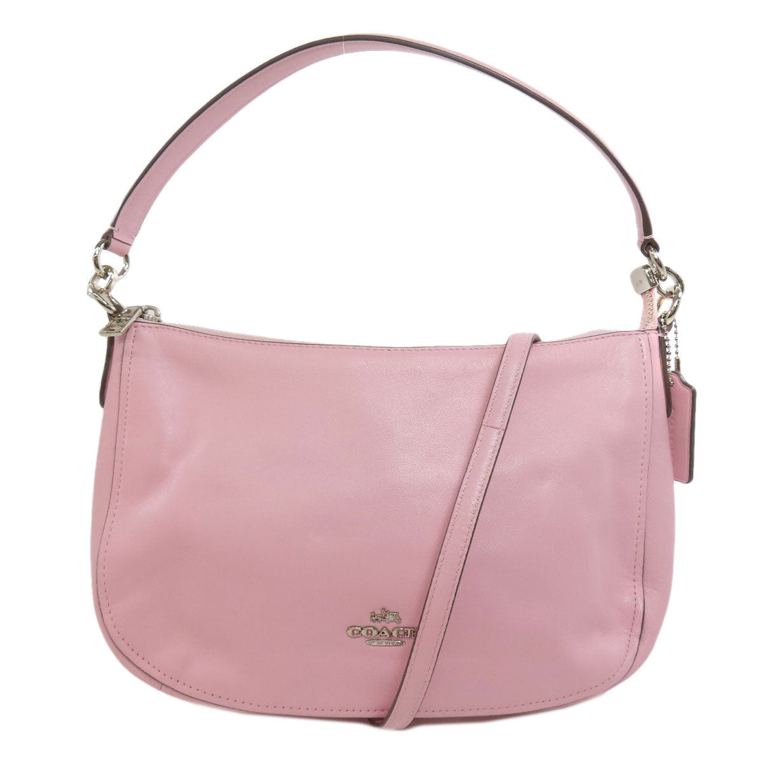 COACH Handbag 37018 leather pink 2WAY Women Used Authentic