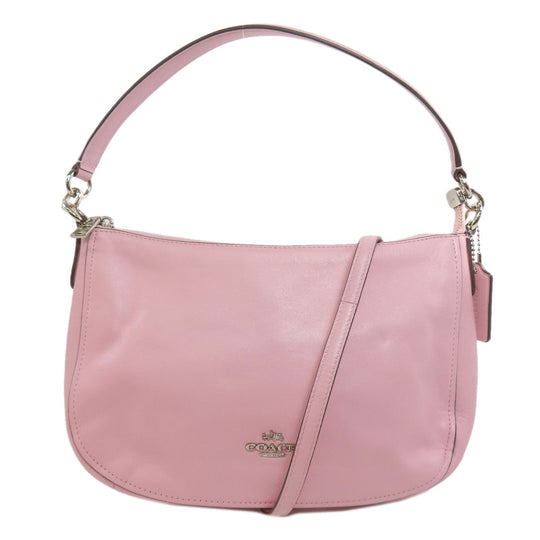 COACH Handbag 37018 leather pink 2WAY Women Used Authentic