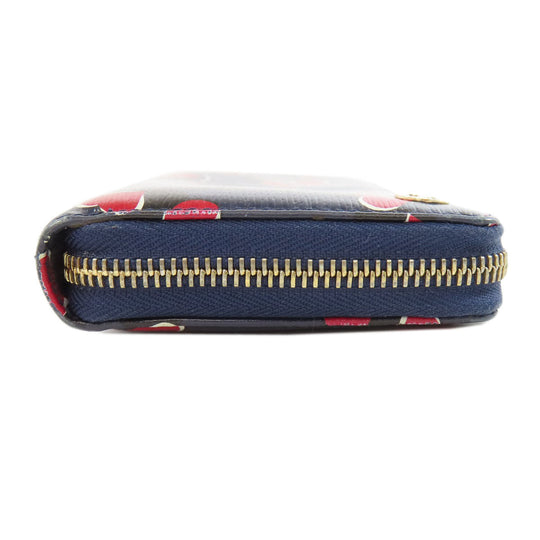 GUCCI Long Wallet Purse 309705 leather Navy Interlocking G Women Used Authentic