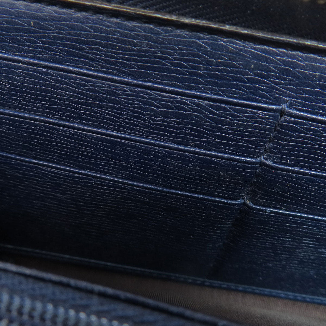 GUCCI Long Wallet Purse 309705 leather Navy Interlocking G Women Used Authentic