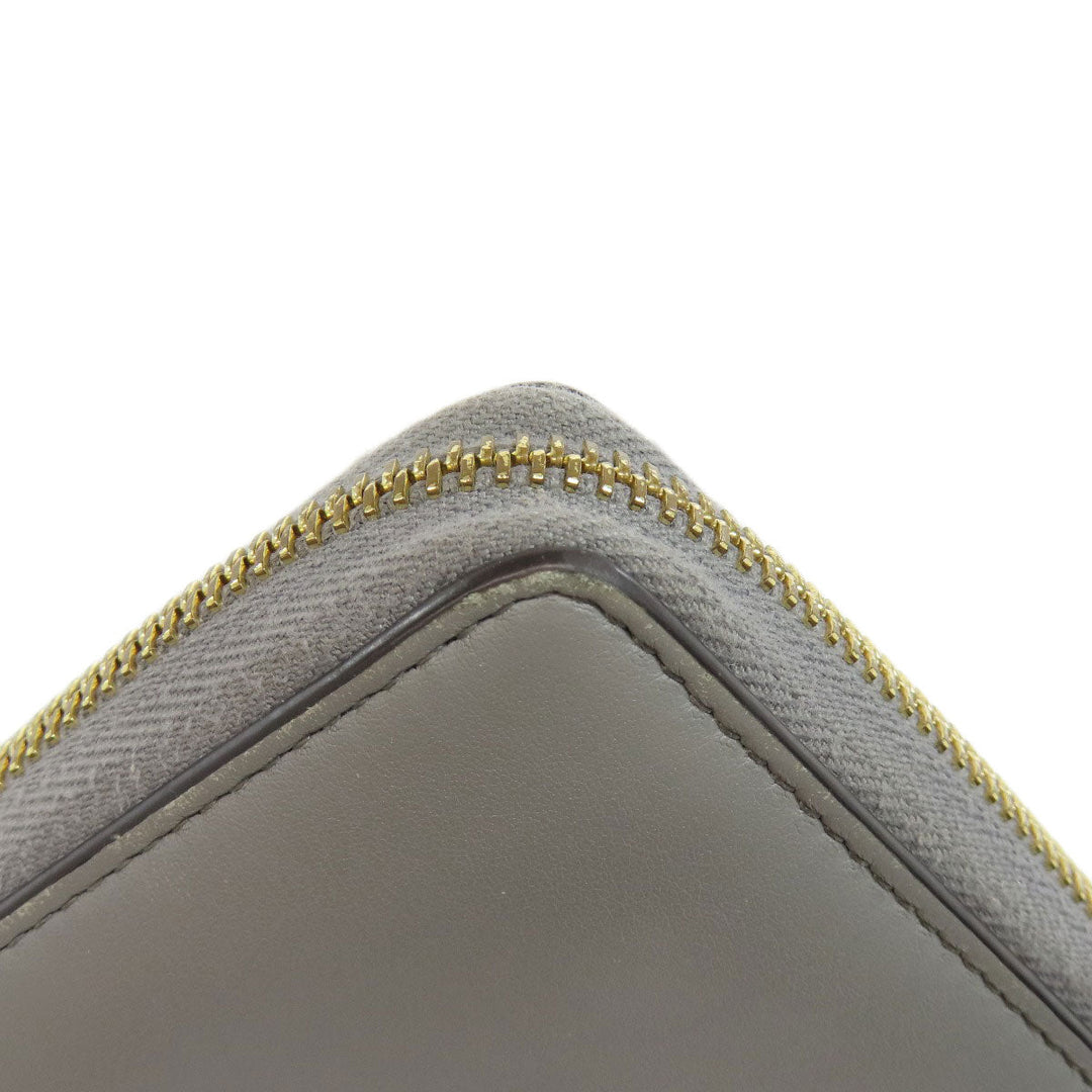 GUCCI Long Wallet Purse 453158 leather gray Bamboo Women Used Authentic