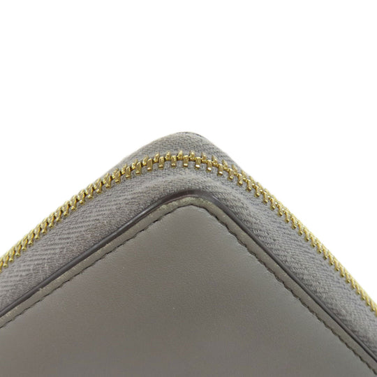 GUCCI Long Wallet Purse 453158 leather gray Bamboo Women Used Authentic