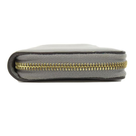 GUCCI Long Wallet Purse 453158 leather gray Bamboo Women Used Authentic