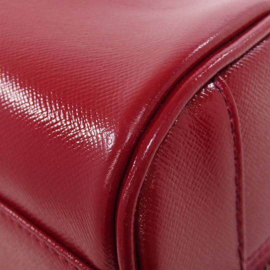 BURBERRY Handbag PVC Red logo Women Used Authentic