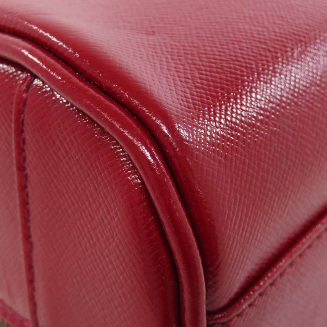 BURBERRY Handbag PVC Red logo Women Used Authentic