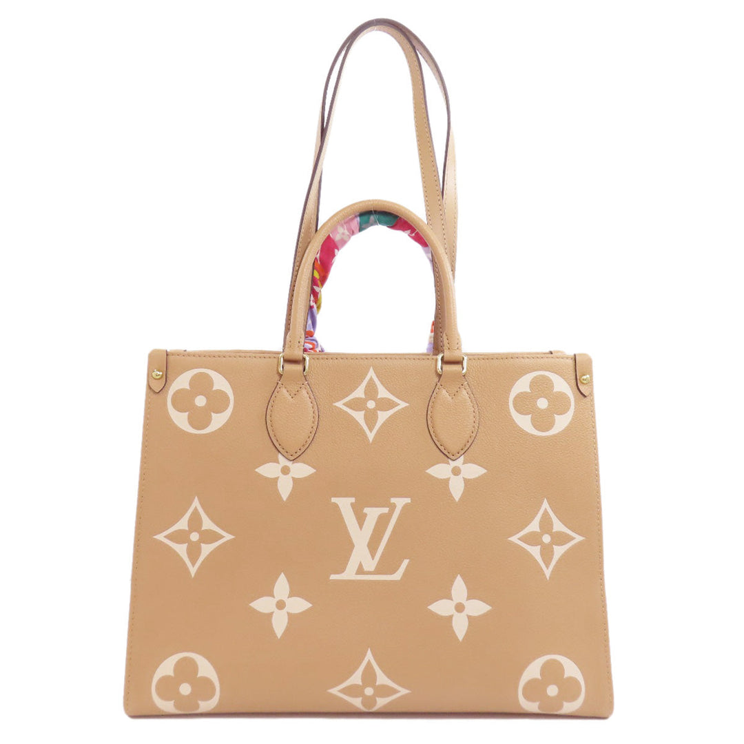 LOUIS VUITTON Tote Bag M45982 Ann Platt beige On the Go MM Women Used Authentic