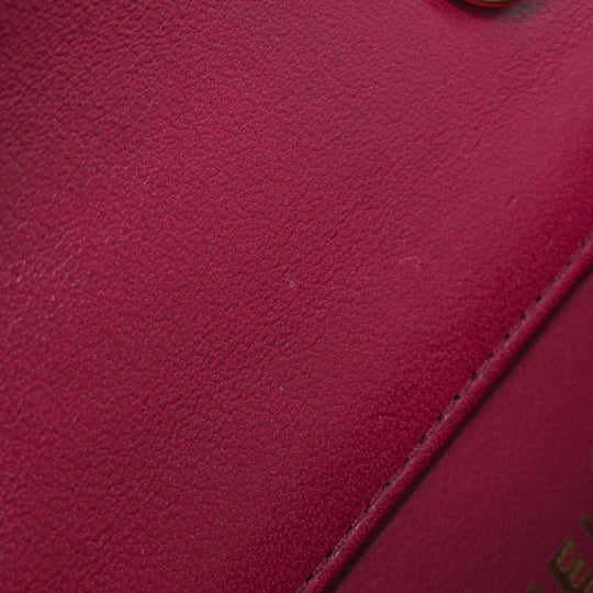 CHANEL Shoulder Bag lambskin Red Chain Wallet COCO Mark Gold Metal Women Used Authentic